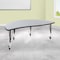 Flash Furniture Half Round 30 W, 60 L, 25 H, Chrome, Laminate, Particleboard, Steel, Grey XU-A60-HCIRC-GY-T-P-CAS-GG - alternate 1